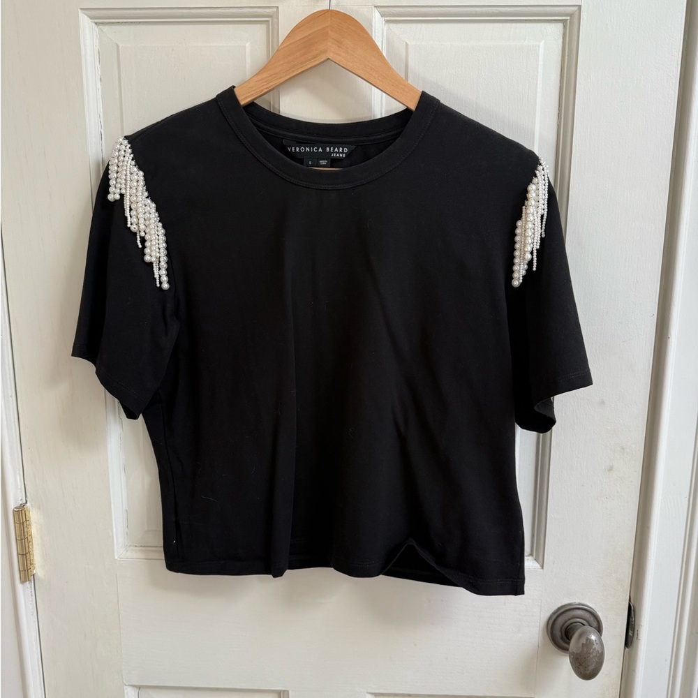 Veronica Beard Black Beaded Women's Top